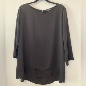 Women's Black Chiffon Tunic Top